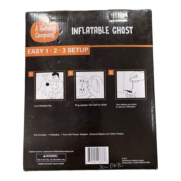 Morris Costumes 48" Blow Up Inflatable Ghost Outdoor Halloween Yard Decoration - Picture 5 of 6